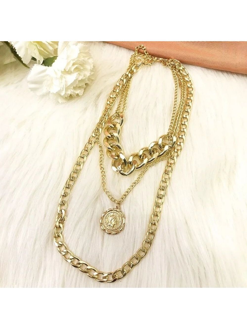 Multi Layer Chain Necklace - Picture 2 of 6